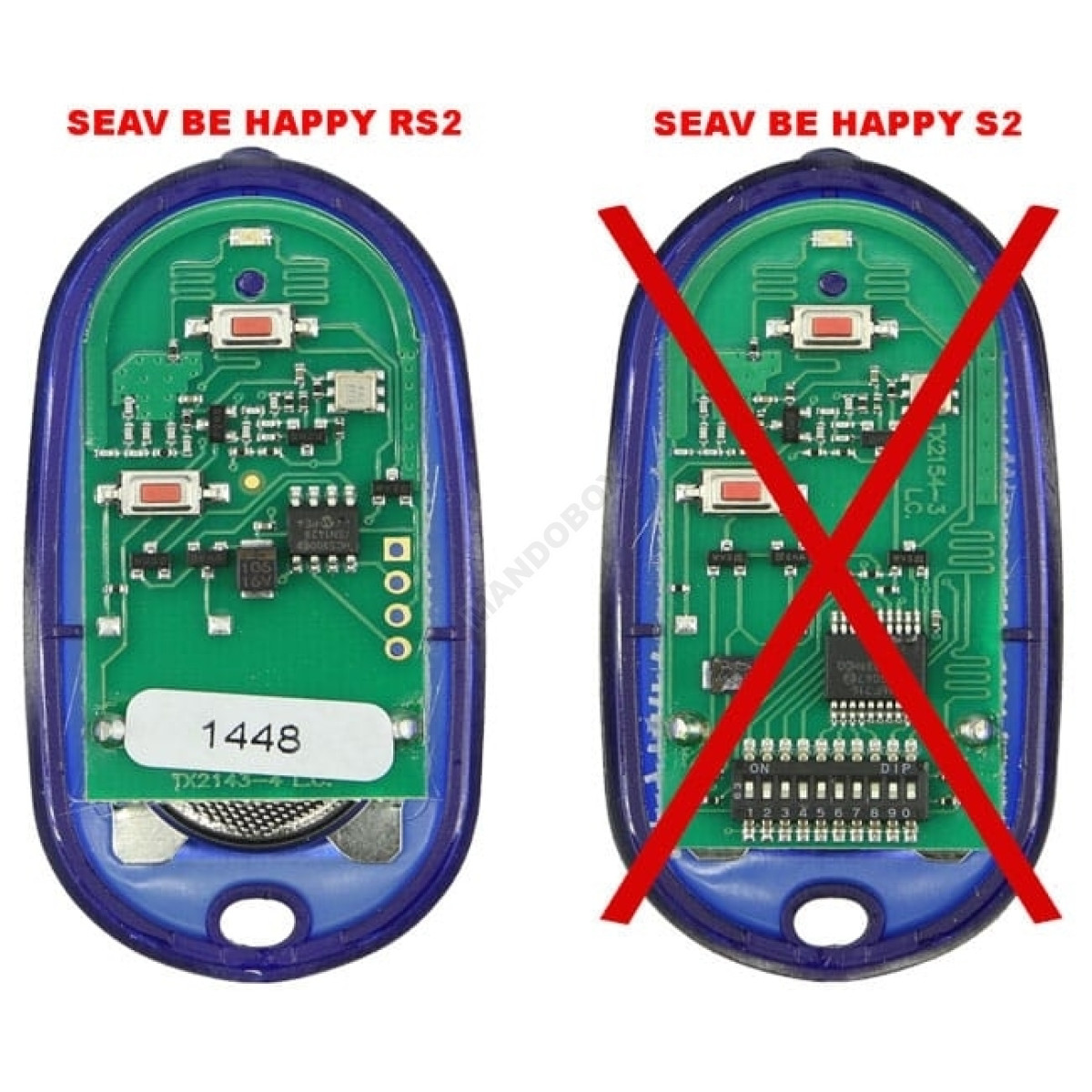 Mando de garaje SEAV Be-Happy-RS2 Negro - Imagen 6