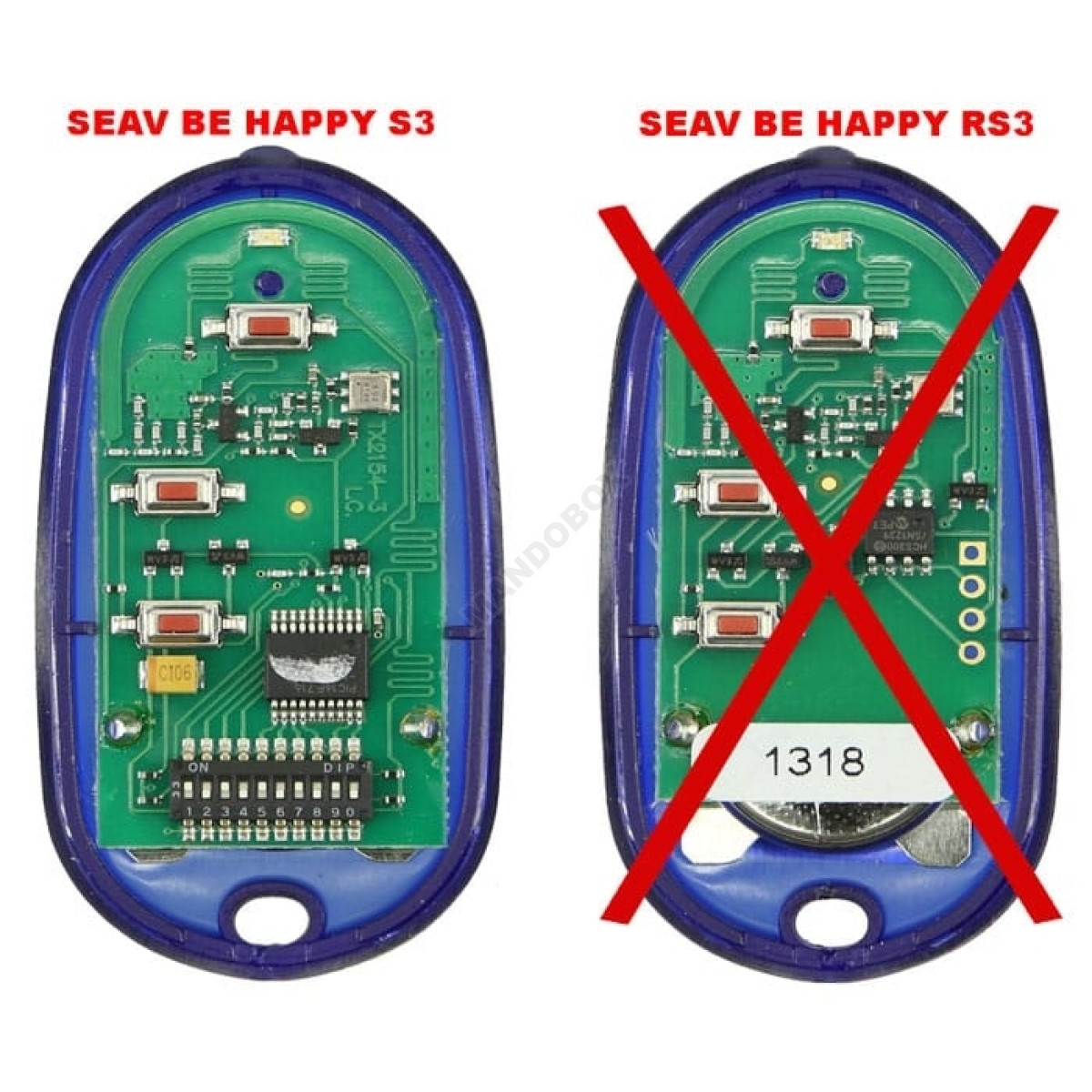 Mando de garaje SEAV Be-Happy-S3 negro - Imagen 6